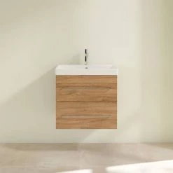 Villeroy and Boch Avento Oak Kansas 600mm Wall Hung 2-Drawer Vanity Unit -Vanity Units Sales Store SAVE09RH01 D2 460