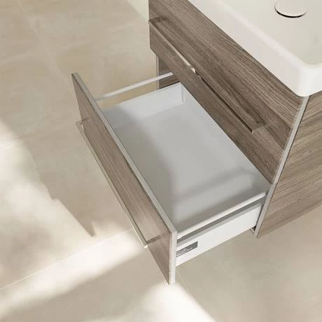Villeroy and Boch Avento Stone Oak 600mm Wall Hung 2-Drawer Vanity Unit 6 Villeroy and Boch Avento Stone Oak 600mm Wall Hung 2-Drawer Vanity Unit - Image 6