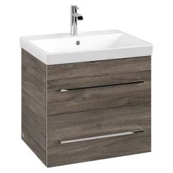 Villeroy and Boch Avento Stone Oak 600mm Wall Hung 2-Drawer Vanity Unit