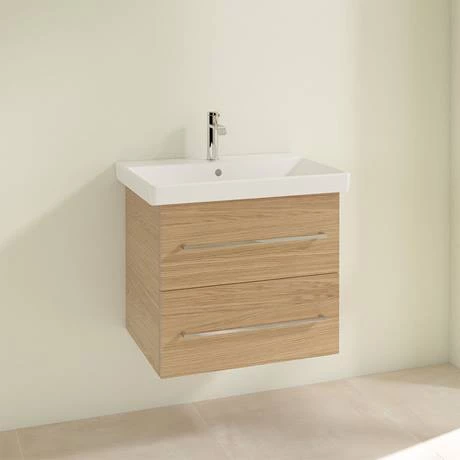 Villeroy and Boch Avento Nordic Oak 600mm Wall Hung 2-Drawer Vanity Unit 2 Villeroy and Boch Avento Nordic Oak 600mm Wall Hung 2-Drawer Vanity Unit - Image 2