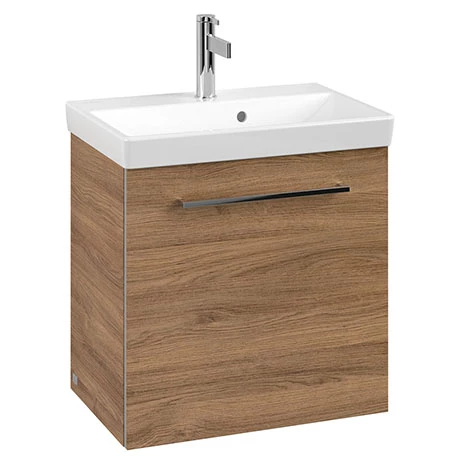 Villeroy and Boch Avento Oak Kansas 550mm Wall Hung 1-Door Vanity Unit 1 Villeroy and Boch Avento Oak Kansas 550mm Wall Hung 1-Door Vanity Unit