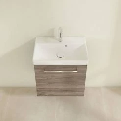Villeroy and Boch Avento Stone Oak 550mm Wall Hung 1-Door Vanity Unit -Vanity Units Sales Store SAVE11RK01 D3 460
