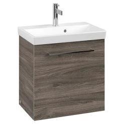 Villeroy and Boch Avento Stone Oak 550mm Wall Hung 1-Door Vanity Unit