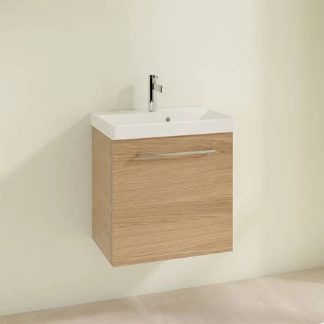 Villeroy and Boch Avento Nordic Oak 550mm Wall Hung 1-Door Vanity Unit 2 Villeroy and Boch Avento Nordic Oak 550mm Wall Hung 1-Door Vanity Unit - Image 2
