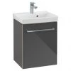Villeroy and Boch Avento Crystal Grey 450mm Wall Hung 1-Door Vanity Unit