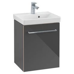 Villeroy and Boch Avento Crystal Grey 450mm Wall Hung 1-Door Vanity Unit