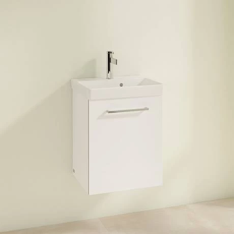 Villeroy and Boch Avento Crystal White 450mm Wall Hung 1-Door Vanity Unit 2 Villeroy and Boch Avento Crystal White 450mm Wall Hung 1-Door Vanity Unit - Image 2