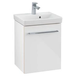 Villeroy and Boch Avento Crystal White 450mm Wall Hung 1-Door Vanity Unit