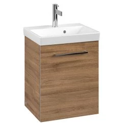 Villeroy and Boch Avento Oak Kansas 450mm Wall Hung 1-Door Vanity Unit
