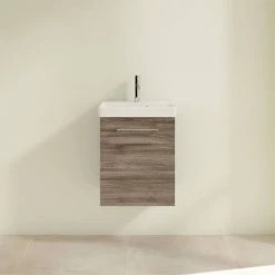 Villeroy and Boch Avento Stone Oak 450mm Wall Hung 1-Door Vanity Unit -Vanity Units Sales Store SAVE15RK01 D2 460