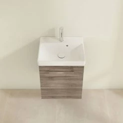 Villeroy and Boch Avento Stone Oak 450mm Wall Hung 1-Door Vanity Unit -Vanity Units Sales Store SAVE15RK01 D3 460