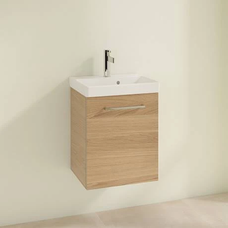 Villeroy and Boch Avento Nordic Oak 450mm Wall Hung 1-Door Vanity Unit 2 Villeroy and Boch Avento Nordic Oak 450mm Wall Hung 1-Door Vanity Unit - Image 2
