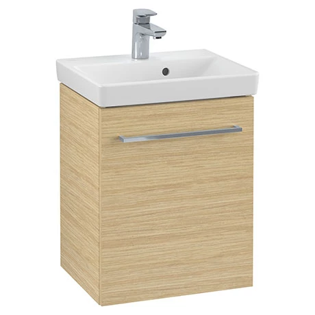 Villeroy and Boch Avento Nordic Oak 450mm Wall Hung 1-Door Vanity Unit 1 Villeroy and Boch Avento Nordic Oak 450mm Wall Hung 1-Door Vanity Unit