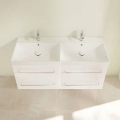 Villeroy and Boch Avento Double Vanity Unit 1180mm - Crystal White - SAVE29B401 -Vanity Units Sales Store SAVE29B401 D3 460