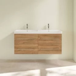 Villeroy and Boch Avento Oak Kansas 1200mm Wall Hung 4-Drawer Double Vanity Unit -Vanity Units Sales Store SAVE29RH01 D2 460