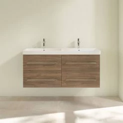 Villeroy and Boch Avento Arizona Oak 1200mm Wall Hung 4-Drawer Double Vanity Unit -Vanity Units Sales Store SAVE29VH01 D2 460