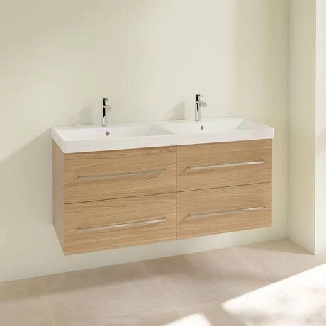 Villeroy and Boch Avento Nordic Oak 1200mm Wall Hung 4-Drawer Double Vanity Unit 2 Villeroy and Boch Avento Nordic Oak 1200mm Wall Hung 4-Drawer Double Vanity Unit - Image 2
