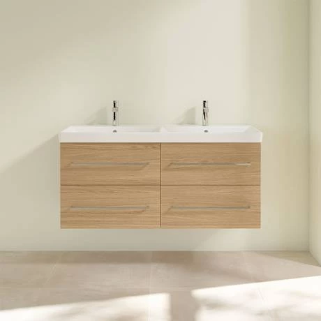 Villeroy and Boch Avento Nordic Oak 1200mm Wall Hung 4-Drawer Double Vanity Unit 3 Villeroy and Boch Avento Nordic Oak 1200mm Wall Hung 4-Drawer Double Vanity Unit - Image 3