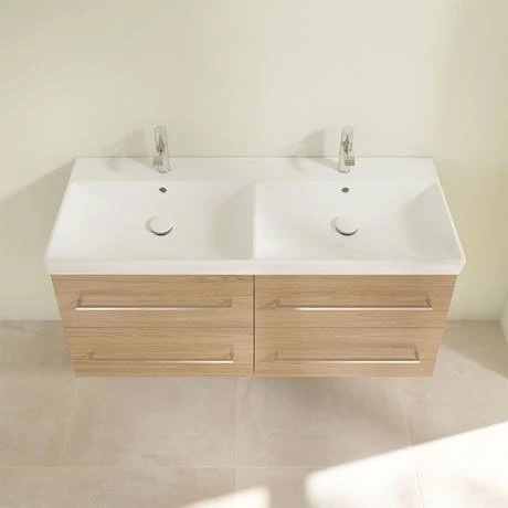 Villeroy and Boch Avento Nordic Oak 1200mm Wall Hung 4-Drawer Double Vanity Unit 4 Villeroy and Boch Avento Nordic Oak 1200mm Wall Hung 4-Drawer Double Vanity Unit - Image 4
