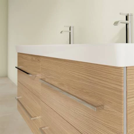Villeroy and Boch Avento Nordic Oak 1200mm Wall Hung 4-Drawer Double Vanity Unit 5 Villeroy and Boch Avento Nordic Oak 1200mm Wall Hung 4-Drawer Double Vanity Unit - Image 5