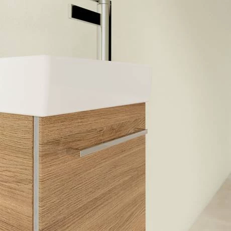 Villeroy and Boch Avento Oak Kansas 360mm Wall Hung Vanity Unit with Left Bowl Basin 4 Villeroy and Boch Avento Oak Kansas 360mm Wall Hung Vanity Unit with Left Bowl Basin - Image 4