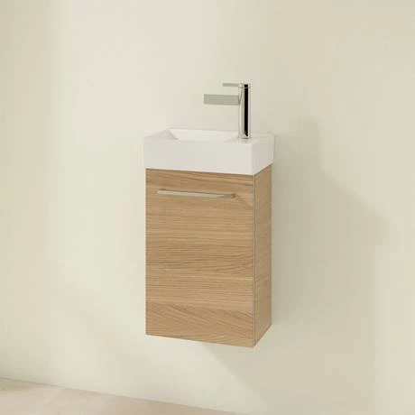 Villeroy and Boch Avento Nordic Oak 360mm Wall Hung Vanity Unit with Left Bowl Basin 2 Villeroy and Boch Avento Nordic Oak 360mm Wall Hung Vanity Unit with Left Bowl Basin - Image 2
