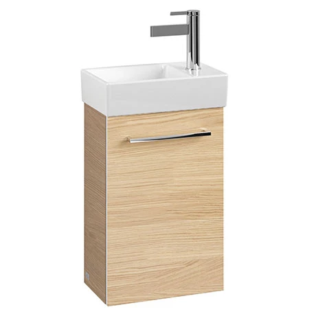 Villeroy and Boch Avento Nordic Oak 360mm Wall Hung Vanity Unit with Left Bowl Basin 1 Villeroy and Boch Avento Nordic Oak 360mm Wall Hung Vanity Unit with Left Bowl Basin