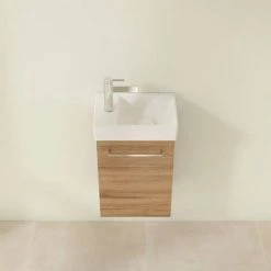 Villeroy and Boch Avento Oak Kansas 360mm Wall Hung Vanity Unit with Right Bowl Basin 9 Villeroy and Boch Avento Oak Kansas 360mm Wall Hung Vanity Unit with Right Bowl Basin -Vanity Units Sales Store SAVE32RH01 D3 460