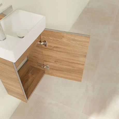 Villeroy and Boch Avento Oak Kansas 360mm Wall Hung Vanity Unit with Right Bowl Basin 6 Villeroy and Boch Avento Oak Kansas 360mm Wall Hung Vanity Unit with Right Bowl Basin - Image 6
