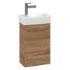 Villeroy and Boch Avento Oak Kansas 360mm Wall Hung Vanity Unit with Right Bowl Basin