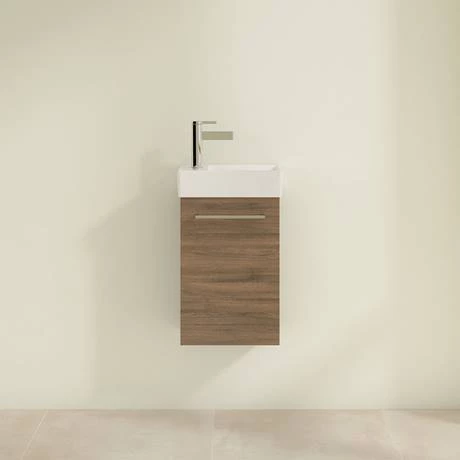 Villeroy and Boch Avento Arizona Oak 360mm Wall Hung Vanity Unit with Right Bowl Basin 3 Villeroy and Boch Avento Arizona Oak 360mm Wall Hung Vanity Unit with Right Bowl Basin - Image 3
