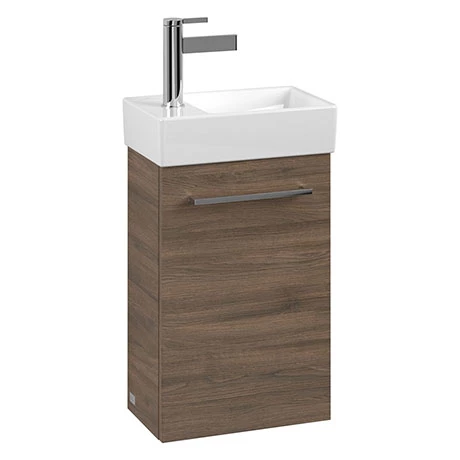 Villeroy and Boch Avento Arizona Oak 360mm Wall Hung Vanity Unit with Right Bowl Basin 1 Villeroy and Boch Avento Arizona Oak 360mm Wall Hung Vanity Unit with Right Bowl Basin