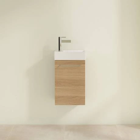 Villeroy and Boch Avento Nordic Oak 360mm Wall Hung Vanity Unit with Right Bowl Basin 3 Villeroy and Boch Avento Nordic Oak 360mm Wall Hung Vanity Unit with Right Bowl Basin - Image 3