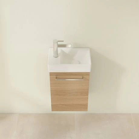Villeroy and Boch Avento Nordic Oak 360mm Wall Hung Vanity Unit with Right Bowl Basin 4 Villeroy and Boch Avento Nordic Oak 360mm Wall Hung Vanity Unit with Right Bowl Basin - Image 4