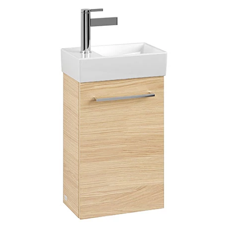 Villeroy and Boch Avento Nordic Oak 360mm Wall Hung Vanity Unit with Right Bowl Basin 1 Villeroy and Boch Avento Nordic Oak 360mm Wall Hung Vanity Unit with Right Bowl Basin
