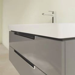 Villeroy and Boch Subway 2.0 Glossy Grey 1000mm Wall Hung 2-Drawer Vanity Unit -Vanity Units Sales Store SB2GG1000 D2 460