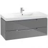 Villeroy and Boch Subway 2.0 Glossy Grey 1000mm Wall Hung 2-Drawer Vanity Unit