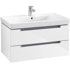 Villeroy and Boch Subway 2.0 Glossy White 800mm Wall Hung 2-Drawer Vanity Unit