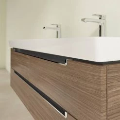 Villeroy and Boch Subway 2.0 Arizona Oak 1300mm Wall Hung Double Basin Vanity Unit -Vanity Units Sales Store SBDB13AO D2 460