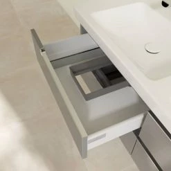 Villeroy and Boch Subway 2.0 Glossy Grey 1300mm Wall Hung Double Basin Vanity Unit 10 Villeroy and Boch Subway 2.0 Glossy Grey 1300mm Wall Hung Double Basin Vanity Unit -Vanity Units Sales Store SBDB13GG D4 460