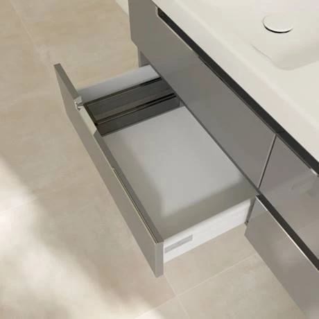Villeroy and Boch Subway 2.0 Glossy Grey 1300mm Wall Hung Double Basin Vanity Unit 6 Villeroy and Boch Subway 2.0 Glossy Grey 1300mm Wall Hung Double Basin Vanity Unit - Image 6