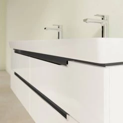 Villeroy and Boch Subway 2.0 Glossy White 1300mm Wall Hung Double Basin Vanity Unit -Vanity Units Sales Store SBDB13GW D2 460