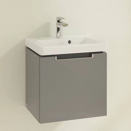 Villeroy and Boch Subway 2.0 Glossy Grey 450mm Wall Hung 1-Drawer Vanity Unit 2 Villeroy and Boch Subway 2.0 Glossy Grey 450mm Wall Hung 1-Drawer Vanity Unit - Image 2
