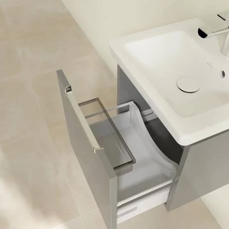 Villeroy and Boch Subway 2.0 Glossy Grey 450mm Wall Hung 1-Drawer Vanity Unit 4 Villeroy and Boch Subway 2.0 Glossy Grey 450mm Wall Hung 1-Drawer Vanity Unit - Image 4