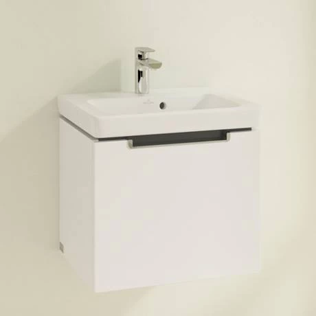 Villeroy and Boch Subway 2.0 Glossy White 500mm Wall Hung 1-Drawer Vanity Unit 2 Villeroy and Boch Subway 2.0 Glossy White 500mm Wall Hung 1-Drawer Vanity Unit - Image 2