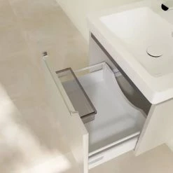 Villeroy and Boch Subway 2.0 Soft Grey 550mm Wall Hung 1-Drawer Vanity Unit -Vanity Units Sales Store SBSG550 D3 460