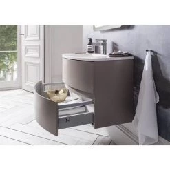 Crosswater Svelte Two Drawer Vanity Unit & Basin - Storm Grey Matt 6 Crosswater Svelte Two Drawer Vanity Unit & Basin - Storm Grey Matt -Vanity Units Sales Store SE 60 DCM D2 460