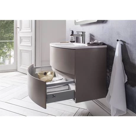 Crosswater Svelte Two Drawer Vanity Unit & Basin - Storm Grey Matt 3 Crosswater Svelte Two Drawer Vanity Unit & Basin - Storm Grey Matt - Image 3