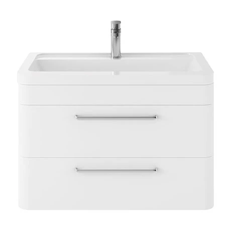 Hudson Reed Solar 800mm Wall Hung Cabinet & Basin - Pure White - SOL104 1 Hudson Reed Solar 800mm Wall Hung Cabinet & Basin - Pure White - SOL104