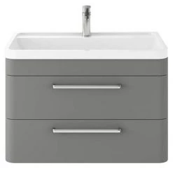 Hudson Reed Solar 800mm Wall Hung Cabinet & Basin - Cool Grey - SOL204